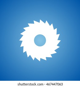 Saw Wheels Icon on blue color.