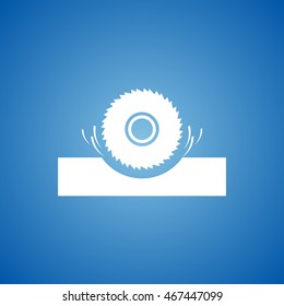 Saw Wheels Icon on blue color.