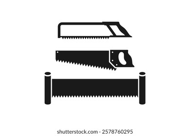 saw or whipsaw icon flat design set