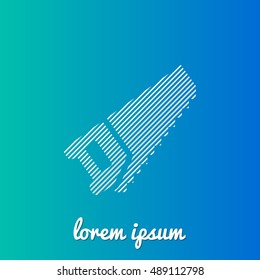 Saw White stroke fill with blue & green gradient background Icon / Logo Design