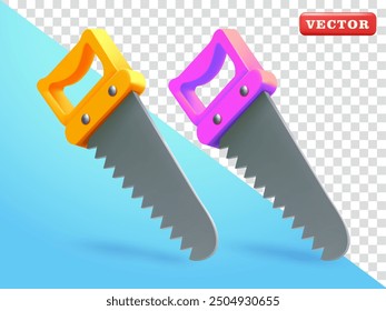 Saw wood cutter, 3d vector. Suitable for industrial and design elements