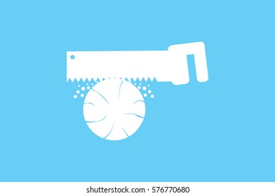 Saw and wood icon vector illustration.