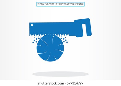 Saw and wood icon vector illustration.