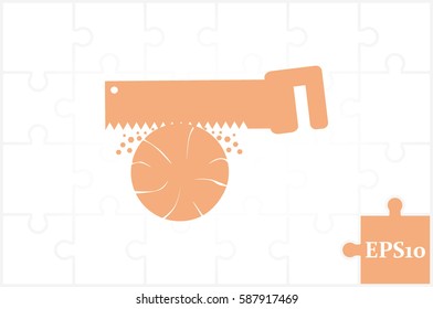Saw and wood icon vector illustration