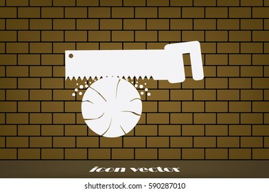 Saw and wood icon vector illustration EPS 10.