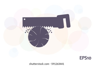 Saw and wood icon vector illustration EPS 10.