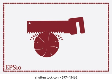 Saw and wood icon vector illustration EPS 10.