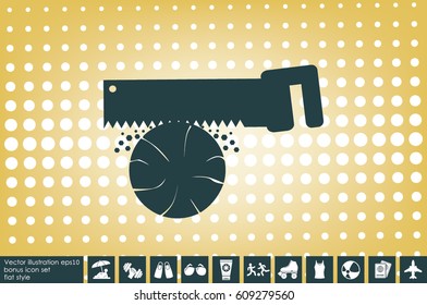 Saw and wood icon vector illustration EPS 10.