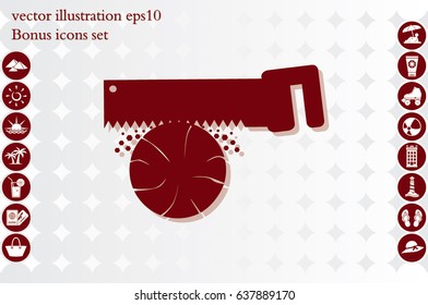 Saw and wood icon vector illustration EPS 10.