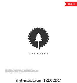 Saw wood negative space Logo icon design. Vector graphic design template element. Graphic Symbol for Corporate Business Identity. eps10