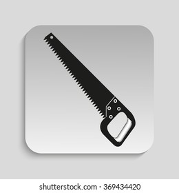 Saw for wood. Vector icon.