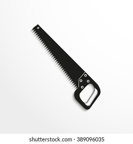 Saw for wood. Vector icon.