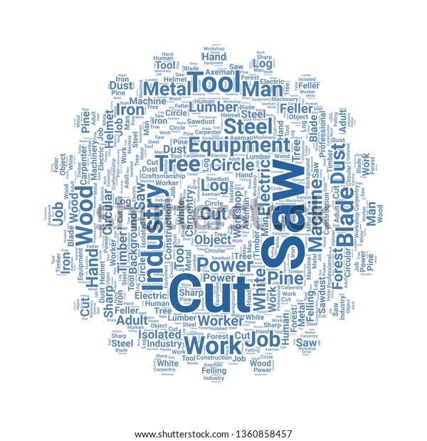 Saw Word Cloud Tag Cloud About Stock Vector (Royalty Free) 1360858457