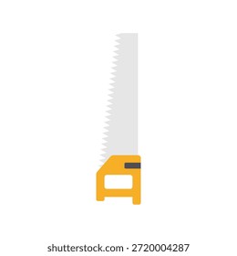 sierra, amarillo, gris, blanco, fondo, herramienta, afilado, dientes, hoja, manija, color, ilustración, gráfico, diseño, objeto, simple, mínimo, limpio, moderno, ícono, símbolo, Imagen, imagen, foto, producto, equipo, hardware, carpintería, taller, bricolaje, construcción, construcción, industria, profesional, calidad, seguridad, precisión, cortar, madera, material, arte, habilidad, mano, herramienta, afilado, dentado