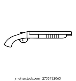 Sawed-off shotgun line icon vector on a white background
Vector line icon