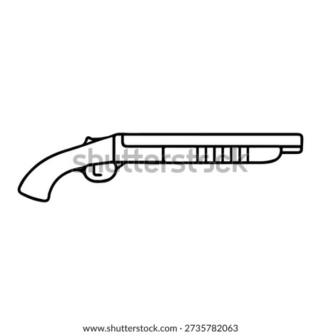 Sawed-off shotgun line icon vector on a white background
Vector line icon