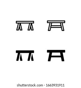 Sawhorse Icon Logo Vector Symbol. Desk Icon