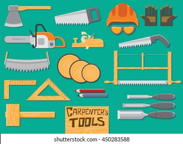 Sawing and carpentry tools. Vector illustration