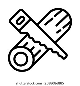 Sawing icon illustration in line style. Perfect for website mobile app presentation. Suitable for any user interface and user experience