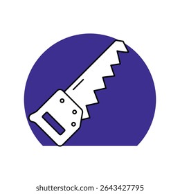 Ícone de serrar com fundo branco vetor ilustração stock