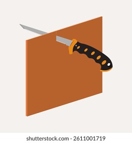 Sawing plywood graphic design vector illustration