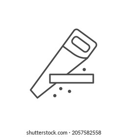 Sawing process line outline icon