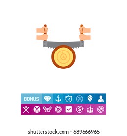 Sawing tree trunk icon