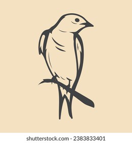 sawllow Bird Retro vector Stock Illustración