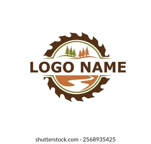 sawmill company logo, forestry company logo vector