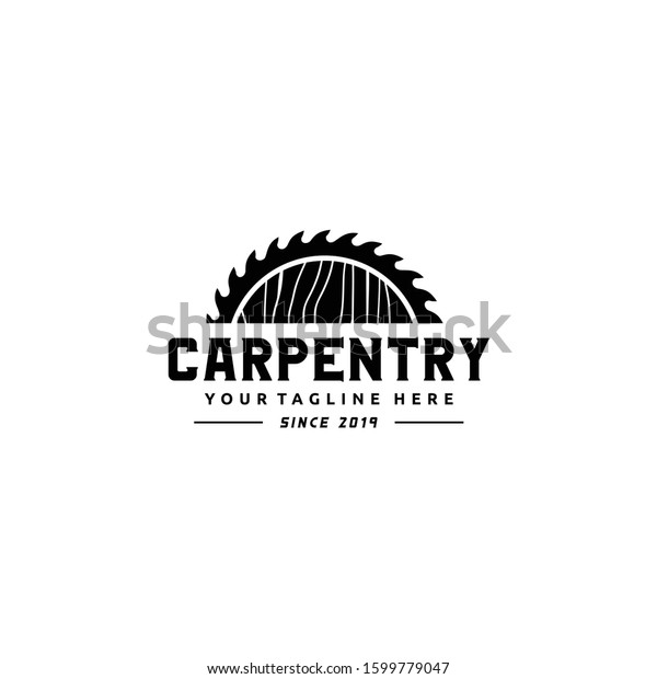 Sawmill Emblem Logo Design Vector Carpentry Stock Vector (Royalty Free ...