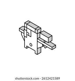 sawmill equipment isometric icon vector. sawmill equipment sign. isolated symbol illustration