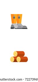 Sawmill and firefighting icon set