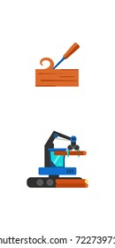 Sawmill and firefighting icon set