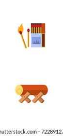 Sawmill and firefighting icon set