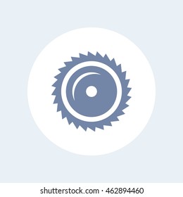 Sawmill icon, circular saw blade isolated on white