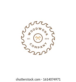 Sawmill icon design vector template.Woodwork logo inspiration