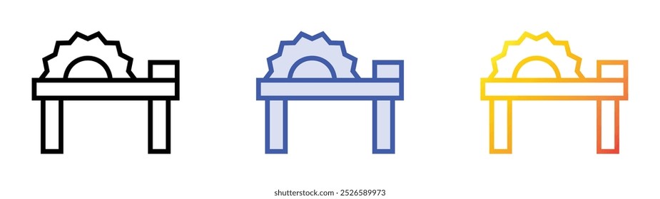 sawmill icon. Linear, Blue Fill and Gradient Style Design Isolated On White Background