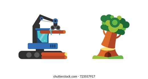 Sawmill icon set
