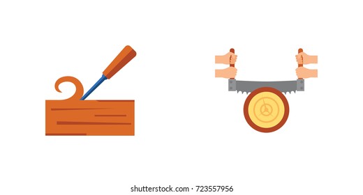 Sawmill icon set