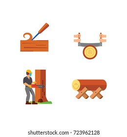 Sawmill icon set