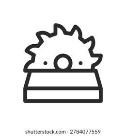 Sawmill line icon, Lumber Mill vector symbol with editable stroke