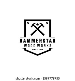 Sawmill logo design vector for carpentry, woodworkers