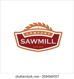 Sawmill Logo Vector Image Vintage
