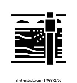 Sägewerk Maschine glyph Symbol Vektor. Sägewerk-Maschinenzeichen isoliertes Kontursymbol