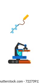 Sawmill and wood icon set