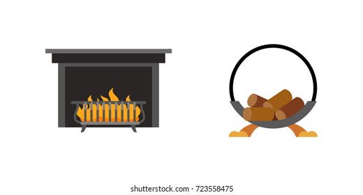 Sawmill and wood icon set