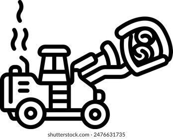 sawmills Forest Logging Bulldozers vector icon design, timber and lumber Symbol, Forestry and Deforestation Sign, forest farming and woodlands stock illustration, forestry dozers concept
