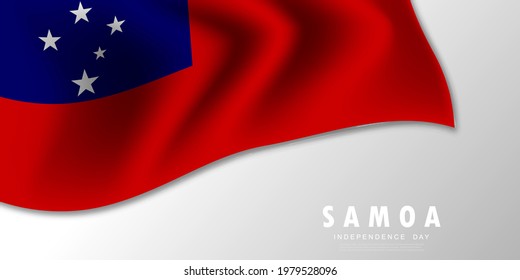 Sawoa Independence day vector illustration with waving flag