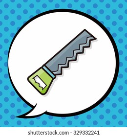 Saws color doodle, speech bubble