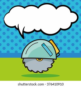 Saws color doodle, speech bubble
